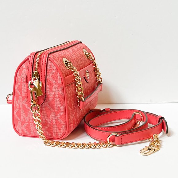 Michael Kors Blaire XS Duffle Satchel Shoulder Crossbody Bag MK Dahlia - Picture 7 of 15